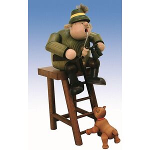 Kwo Kunstgewerbe-Werkstätten Olbernhau Gmbh Smoker Hunter On High Seat 14x17x27cm New Smoke Figure Kwo Kunstgewerbe-Werkstätten Olbernhau Gmbh Smoker Hunter On High Seat 14x17x27cm New Smoke Figure