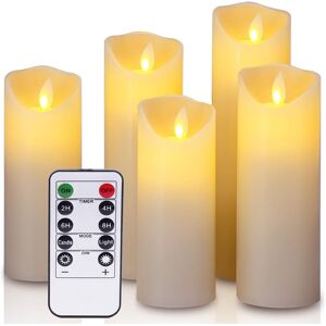 Yiwer Led Candles,5.5"/6"/6.5"/7"/8"Set Of 5 Real Wax Battery Flameless Candles Inclu Yiwer Led Candles,5.5"/6"/6.5"/7"/8"Set Of 5 Real Wax Battery Flameless Candles Inclu