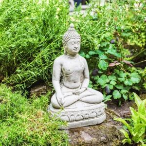 Osn Small Buddha Statue Meditating On Plinth Solid Stone Cast Uk Handmade 38cm Osn Small Buddha Statue Meditating On Plinth Solid Stone Cast Uk Handmade 38cm