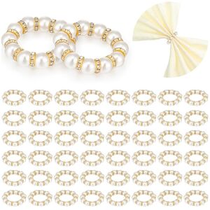 Sodial 50 Pcs Napkin Rings Imitation Beaded Napkin Rings Elastic Rhinestone9937 Sodial 50 Pcs Napkin Rings Imitation Beaded Napkin Rings Elastic Rhinestone9937