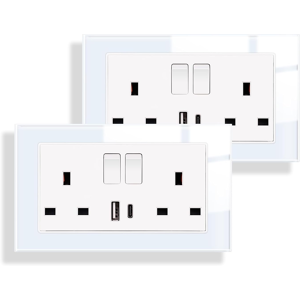 Does Not Apply 2 Pack Double Switched Socket White 20w Fast Charging 13 Amp With Usb A And Type Does Not Apply 2 Pack Double Switched Socket White 20w Fast Charging 13 Amp With Usb A And Type