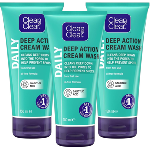 Does Not Apply Deep Action Cream Wash, Oil-Free Formula With Salicylic Acid, Pack Of 3 X 150ml Does Not Apply Deep Action Cream Wash, Oil-Free Formula With Salicylic Acid, Pack Of 3 X 150ml