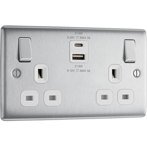 Does Not Apply 22w Double Switched Wall Plug Socket With Fast Charge Type A & C Usb Charging Po Does Not Apply 22w Double Switched Wall Plug Socket With Fast Charge Type A & C Usb Charging Po