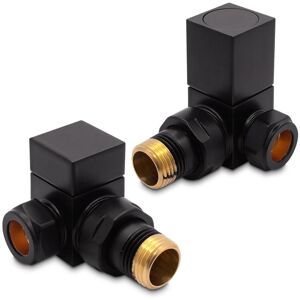 Valve Kings Corner Square Cubic Valves Black For Radiators & Towel Rails Valve Kings Corner Square Cubic Valves Black For Radiators & Towel Rails