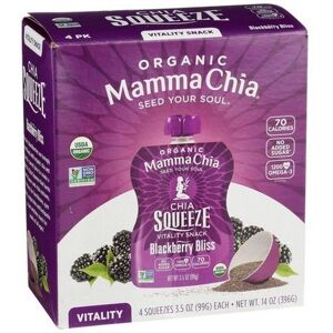 Mamma Chia Organic Chia Squeeze Blackberry Bliss 3.5 Oz X 4 Count Mamma Chia Organic Chia Squeeze Blackberry Bliss 3.5 Oz X 4 Count