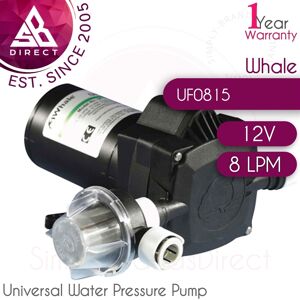 Whale Universal Water Pressure Pump│8l-12v-8 Lpm│45psi│self-Priming│withstrainer Whale Universal Water Pressure Pump│8l-12v-8 Lpm│45psi│self-Priming│withstrainer