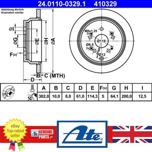 Ate Brake Disc For Honda Cr-V 06-12 42510-Sww-G01 Ate Brake Disc For Honda Cr-V 06-12 42510-Sww-G01