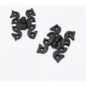 Onestopdiy New 24 X Black Antique Decorative Fancy Hinges Black Steel + Screws 38 X 56mm - Onestopdiy New 24 X Black Antique Decorative Fancy Hinges Black Steel + Screws 38 X 56mm -