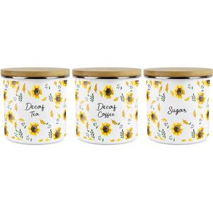 Purely Home Sunflowers Decaf Tea, Decaf Coffee & Sugar Storage Canisters - Kitchen Gifts Purely Home Sunflowers Decaf Tea, Decaf Coffee & Sugar Storage Canisters - Kitchen Gifts