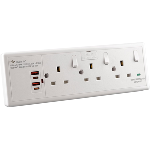 Does Not Apply 3 Gang Socket Converter Socket 1g/2g To 3-Gang 13a With Usb A+c (40w Pd3.0) Does Not Apply 3 Gang Socket Converter Socket 1g/2g To 3-Gang 13a With Usb A+c (40w Pd3.0)