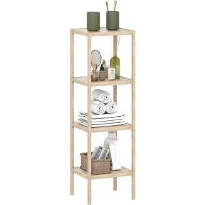 Homcom 4-Tier Bathroom Storage Shelving Unit, Freestanding Bamboo Shelves, Natural Homcom 4-Tier Bathroom Storage Shelving Unit, Freestanding Bamboo Shelves, Natural