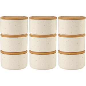 Premier Housewares Fenwick 9pcs 420ml Dolomite Stackable Wilder Speckle Canisters Wooden Lid Set Premier Housewares Fenwick 9pcs 420ml Dolomite Stackable Wilder Speckle Canisters Wooden Lid Set