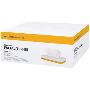Amazoncommercial Facial Tissues, 2-Ply Premium, 4000 Sheets (40 Packs Of 100), Amazoncommercial Facial Tissues, 2-Ply Premium, 4000 Sheets (40 Packs Of 100),