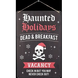 Figuren Shop Gmbh Metal Sign - Haunted Holidays - Christmas Decoration Skull Door Sign Figuren Shop Gmbh Metal Sign - Haunted Holidays - Christmas Decoration Skull Door Sign