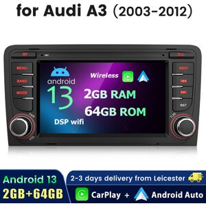 Junsun For Audi A3 2003-2012 S3 Rs3 7\"Android 13 Car Stereo Radio Satnav Carplay 2+64gb Junsun For Audi A3 2003-2012 S3 Rs3 7\"Android 13 Car Stereo Radio Satnav Carplay 2+64gb