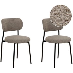 Beliani - Set of 2 Modern Dining Chairs Taupe - Dining Chairs Beliani - Set of 2 Modern Dining Chairs Taupe - Dining Chairs