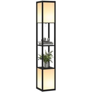 Homcom Shelf Floor Lamp With Dual Light, For Living Room, Bedroom, Black Homcom Shelf Floor Lamp With Dual Light, For Living Room, Bedroom, Black