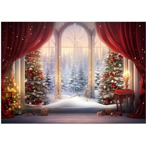 Sodial 4x(210x150cm Christmas Background Cloth Christmas Window Children Photo2348 Sodial 4x(210x150cm Christmas Background Cloth Christmas Window Children Photo2348