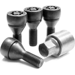 Set Of 4 Black Evo5 Mk5 Wheel Locking Bolts Hex:17mm (M12x1.5) Len:50.5mm Set Of 4 Black Evo5 Mk5 Wheel Locking Bolts Hex:17mm (M12x1.5) Len:50.5mm