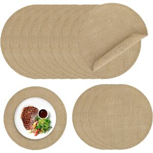 50pcs Round Burlap Placemats, 11.8in Reusable Jute Table Mats Heat Resistant Pla 50pcs Round Burlap Placemats, 11.8in Reusable Jute Table Mats Heat Resistant Pla