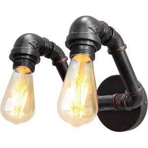 Double Vintage Industrial Water Pipe Wall Light Steampunk Iron Rustic Sconce Lig Double Vintage Industrial Water Pipe Wall Light Steampunk Iron Rustic Sconce Lig