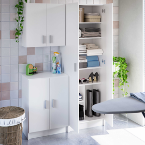 Vita Multi Use White Cupboard Set Freestanding And Wall Mounted Units Vita Multi Use White Cupboard Set Freestanding And Wall Mounted Units