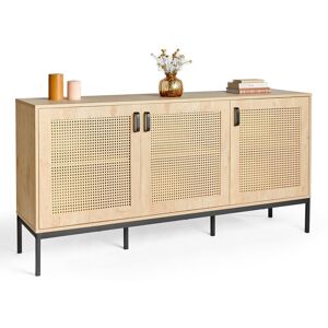 Rattan Sideboard For Living Room, Wide Cabinet With 6 Storage Shelves, Vonhaus Rattan Sideboard For Living Room, Wide Cabinet With 6 Storage Shelves, Vonhaus