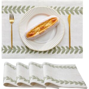 Washable Embroidered Placemats, 33 X 45 Cm, Set Of 4 Placemats, Heat Resistant I Washable Embroidered Placemats, 33 X 45 Cm, Set Of 4 Placemats, Heat Resistant I