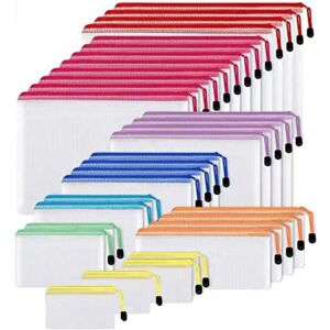 Sodial 2x(32pcs Mesh Zipper Pouch Bags, For Organization, 8 Sizes Mesh Bags With3292 Sodial 2x(32pcs Mesh Zipper Pouch Bags, For Organization, 8 Sizes Mesh Bags With3292