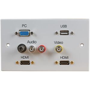 Pro Signal - 2 Gang Hdmi Wallplate With Vga, Usb A & Av Ports Pro Signal - 2 Gang Hdmi Wallplate With Vga, Usb A & Av Ports