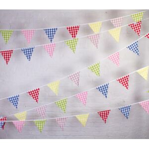 The Cotton Bunting Company 100% Cotton Bunting - Farmhouse Multi-Coloured Gingham-10m/33 Double Sided Flags The Cotton Bunting Company 100% Cotton Bunting - Farmhouse Multi-Coloured Gingham-10m/33 Double Sided Flags