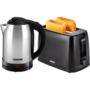 Geepas 1500w 1.8l Cordless Electric Kettle - 2 Slice Bread Toaster Kitchen Set Black- Geepas 1500w 1.8l Cordless Electric Kettle - 2 Slice Bread Toaster Kitchen Set Black-