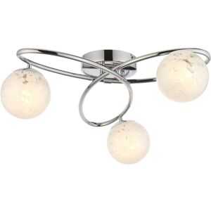Loops Chrome Semi Flush Low Ceiling Light White Confetti Multi Arm Glass 3 X 3w Led G9 Loops Chrome Semi Flush Low Ceiling Light White Confetti Multi Arm Glass 3 X 3w Led G9