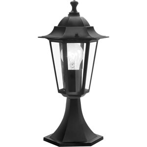 Eglo Laterna 4 Outdoor Lamp, 6 Panel Pedestal Light, Black Cast Aluminium And Gl Eglo Laterna 4 Outdoor Lamp, 6 Panel Pedestal Light, Black Cast Aluminium And Gl