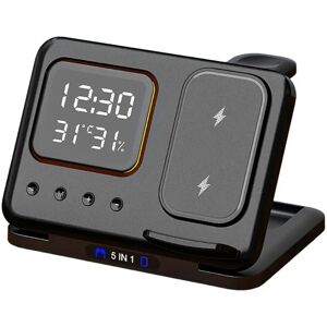 Sodial 1x( Chargers Stand 5 In1 Led Digital Alarm Clock Fast Charging Dock Station5058 Sodial 1x( Chargers Stand 5 In1 Led Digital Alarm Clock Fast Charging Dock Station5058