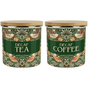 Purely Home Green Strawberry Thief Decaf Tea & Decaf Coffee Canister Set - Kitchen Gifts Purely Home Green Strawberry Thief Decaf Tea & Decaf Coffee Canister Set - Kitchen Gifts