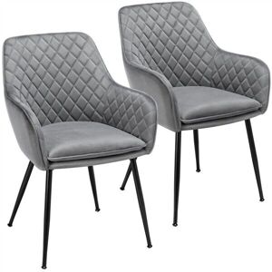 Ukmart365 Dining Chairs Velvet Tub Chairs With Soft Padded Backrest And Arms Grey 2/4/6pcs Ukmart365 Dining Chairs Velvet Tub Chairs With Soft Padded Backrest And Arms Grey 2/4/6pcs