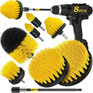 Does Not Apply 8 Piece Drill Brush Attachments Set, Power Scrubber With Extend Long Attachment, Does Not Apply 8 Piece Drill Brush Attachments Set, Power Scrubber With Extend Long Attachment,