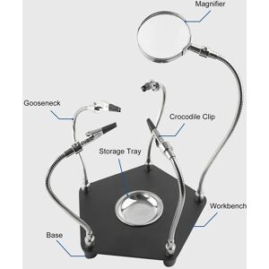 Soldering Holder Solder Fixture Welding Helping Hands With Magnifying Glass For♡ Soldering Holder Solder Fixture Welding Helping Hands With Magnifying Glass For♡