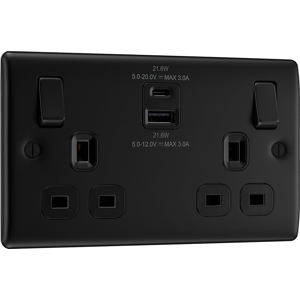 Does Not Apply 22w Double Switched Wall Plug Socket With Fast Charge Type A & C Usb Charging Po Does Not Apply 22w Double Switched Wall Plug Socket With Fast Charge Type A & C Usb Charging Po