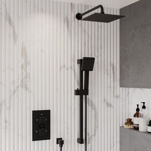 Zana Black 2 Outlet Wall Mounted Thermostatic Mixer Shower Set Bun/beba_27181/78072 Zana Black 2 Outlet Wall Mounted Thermostatic Mixer Shower Set Bun/beba_27181/78072