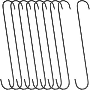 Uxcell 9pcs S Hooks For Hanging, 15.8 Inch Extra Long Iron Hangers, Black Uxcell 9pcs S Hooks For Hanging, 15.8 Inch Extra Long Iron Hangers, Black