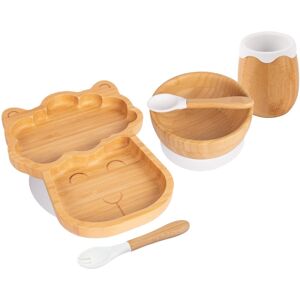 5pc Tiny Dining White Bamboo Llama Baby Weaning Set Feeding Suction Plate 5pc Tiny Dining White Bamboo Llama Baby Weaning Set Feeding Suction Plate