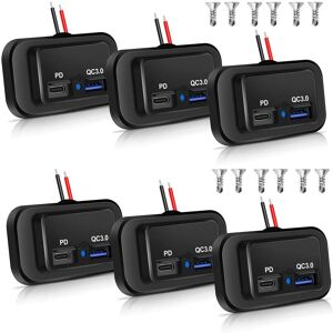 Sodial 2x(6pcs 12v/24v Rv Usb Outlet, Dual Pd3.0 Type-C (Usb C) & Qc3.0 Usb-A8838 Sodial 2x(6pcs 12v/24v Rv Usb Outlet, Dual Pd3.0 Type-C (Usb C) & Qc3.0 Usb-A8838