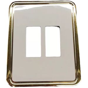 Vimar 08606.I.21 Plaque 2 Holes X Boxes Rectangular Ivory Gold Vertical Vimar 08606.I.21 Plaque 2 Holes X Boxes Rectangular Ivory Gold Vertical