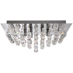 Searchlight 6 Light Ceiling Light Square With Crystal Balls G9 Bulbs Chrome Searchlight 6 Light Ceiling Light Square With Crystal Balls G9 Bulbs Chrome