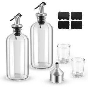 Sodial 3x(16oz Glass Mouthwash Dispenser With Pour Spout Funnel And Labels9526 Sodial 3x(16oz Glass Mouthwash Dispenser With Pour Spout Funnel And Labels9526