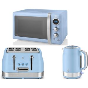 Swan Retro Revive Blue Jug Kettle 4 Slice Toaster And Microwave Kitchen Set Swan Retro Revive Blue Jug Kettle 4 Slice Toaster And Microwave Kitchen Set