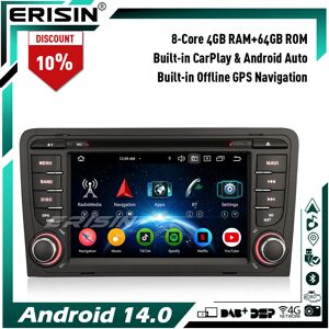 Erisin 64gb Android 14 Car Stereo Sat Nav Gps Radio For Audi A3 S3 Rs3 Rnse-Pu Carplay Erisin 64gb Android 14 Car Stereo Sat Nav Gps Radio For Audi A3 S3 Rs3 Rnse-Pu Carplay