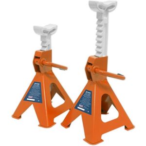 Sealey Axle Stands (Pair) 2tonne Per Stand Ratchet Type - Orange Vs2002or Sealey Axle Stands (Pair) 2tonne Per Stand Ratchet Type - Orange Vs2002or